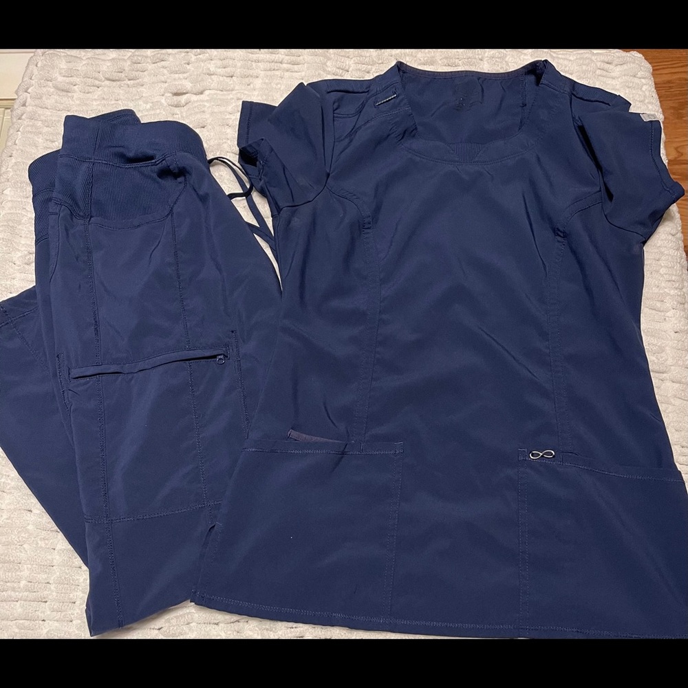 Navy Blue Cherokee Infinity iFlex Active Scrub Set